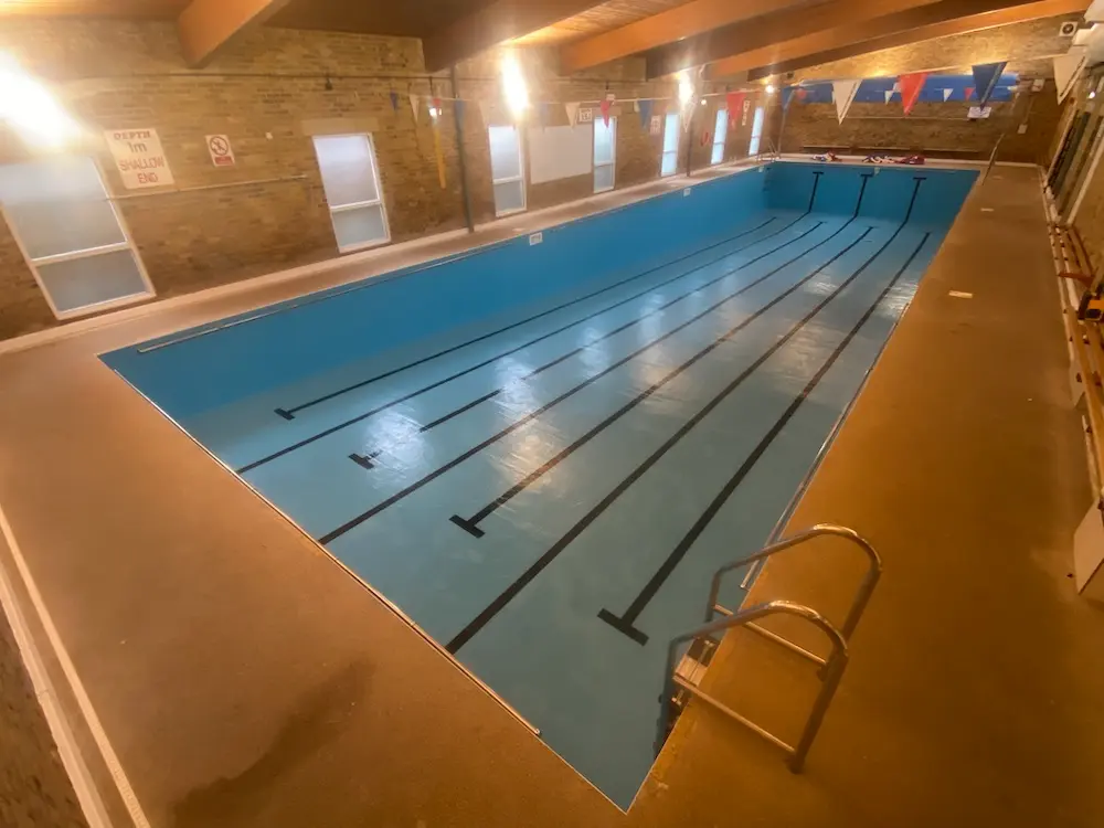 Completed pool lining