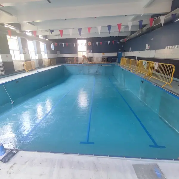 Lane lines masked ready for topcoat
