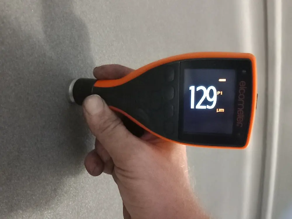Testing with an Elcometer 224 surface profile guage