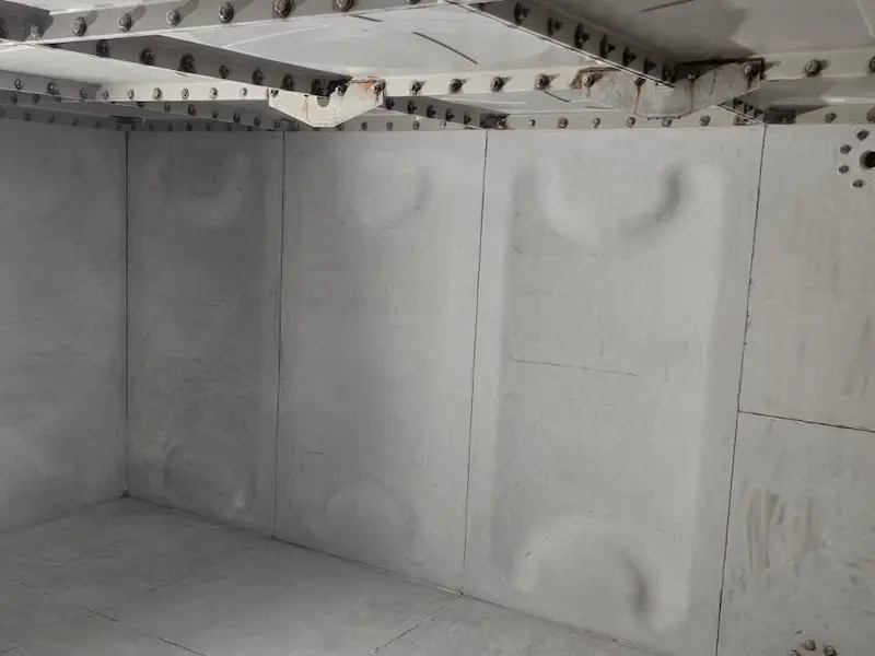 Surface Grinded in preparation for make=up tank lining