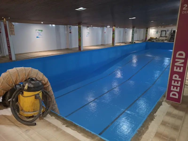 Blue flowcoat installed