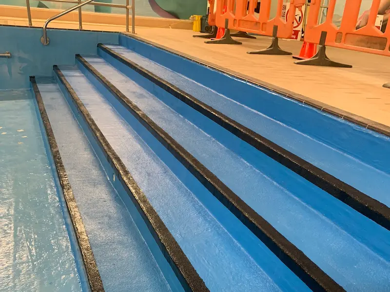 Close up of anti skid steps
