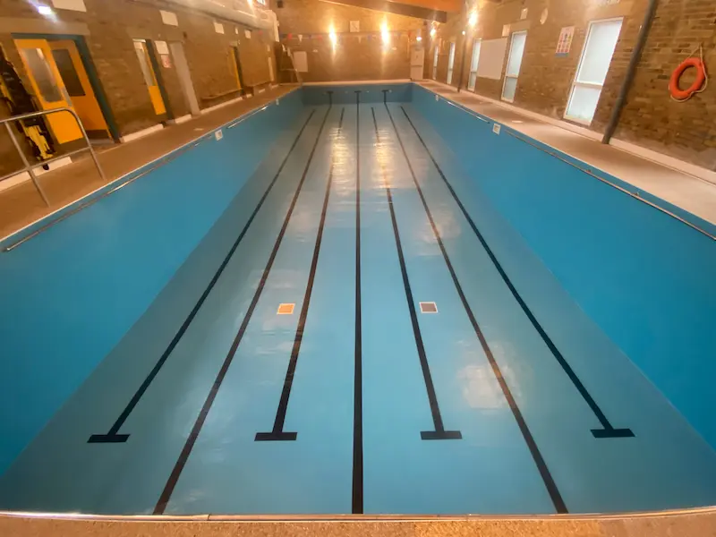 Flow coat and lane line applied