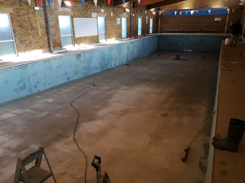 Hertford Pool Sandblasted